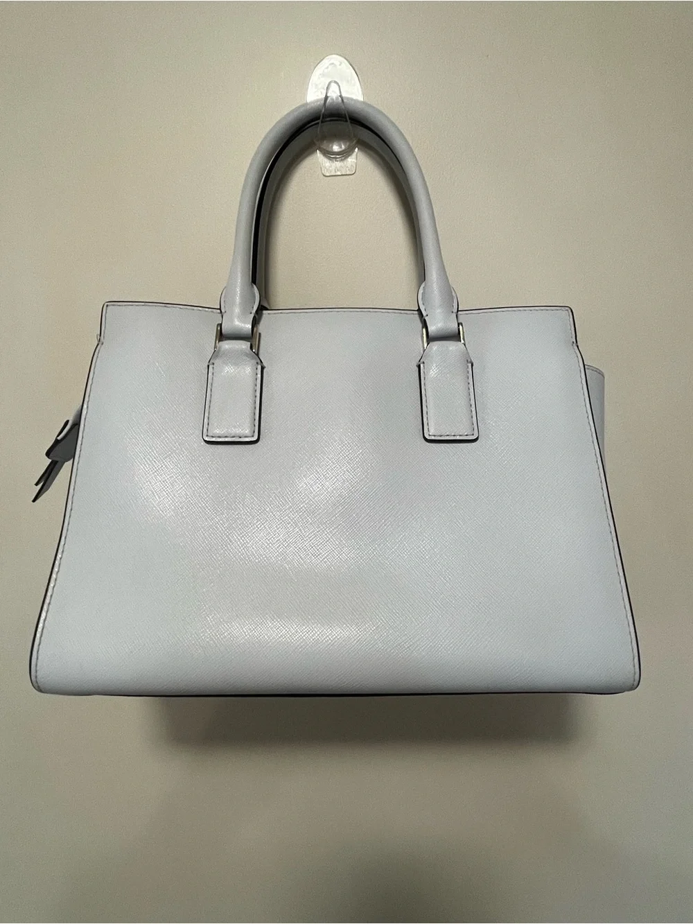 EUC Kate Spade Pale Lavender Saffiano Leather Structured Tote Bag